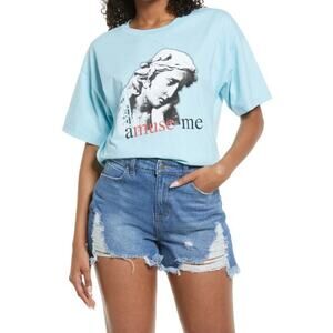 Nordstrom BP. Short Sleeve Knit Oversize Tee In Blue Amuse Me Size XS NWT